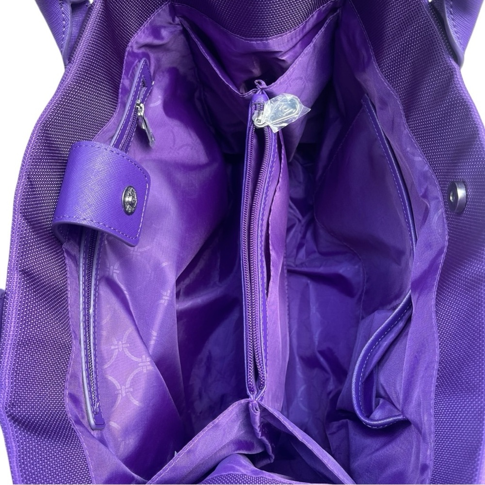 JOY Mangano Signature Tote in purple. Great for travel, business or weekend bag. - Picture 5 of 8